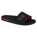 Chinelo Brsport Slide Conforto Masculino Velcro Bolinhas Preto/Vermelho Bolinhas