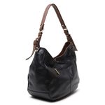 Bolsa Feminina Em Couro Legítimo Grande Com Alça- Preta