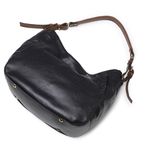 Bolsa Feminina Em Couro Legítimo Grande Com Alça- Preta