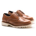 Sapato Mocassim Feminino Oxford Cora Em Couro Legítimo Caramelo