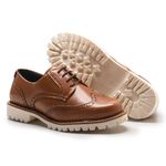Sapato Mocassim Feminino Oxford Cora Em Couro Legítimo Caramelo