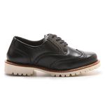 Sapato Mocassim Feminino Oxford Cora Em Couro Legítimo Preto