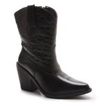 Bota Feminina Texana Noara Em Couro Legitimo Country Preto