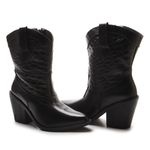 Bota Feminina Texana Noara Em Couro Legitimo Country Preto