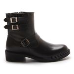 Coturno Feminino Safi Cano Baixo Botinha Em Couro Legítimo Com Zíper - Preto