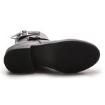 Coturno Feminino Safi Cano Baixo Botinha Em Couro Legítimo Com Zíper - Preto