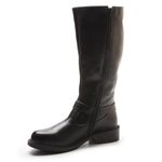 Bota Montaria Zahara Em Couro Legítimo Com Fivelas - Preto