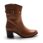 Bota Feminina Liri Cano Médio Em Couro Legitimo - Caramelo