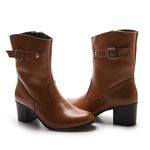Bota Feminina Liri Cano Médio Em Couro Legitimo - Caramelo