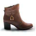 Bota Feminina Nara Cano Baixo Em Couro Legitimo - Amêndoa