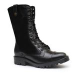 Bota Coturno Cano Curto DobrÁvel - Preto/onÇa