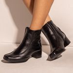 Bota Feminina Em Couro LegÍtimo - Luciana - Preto - Salto 4,5cm