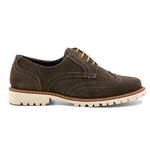 Sapato Mocassim Feminino Oxford Cora Em Couro Legítimo Camurça Verde Militar
