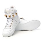 Tênis Sneaker Feminino Couro Legitimo Branco Calçado Fitness 