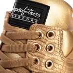 Tênis Sneaker Feminino Couro Legitimo Dourado Calçado Fitness