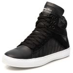 Tênis Sneaker Feminino Couro Legitimo Preto Calçado Fitness