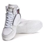 Tênis Sneaker Feminino Couro Legitimo Branco com Holográfico Calçado Fitness