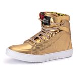 Tênis Sneaker Dragon Couro Legitimo Dourado