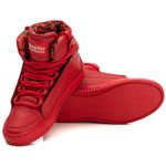 Tênis Sneaker Unissex Couro Legitimo Vermelho Calçado Fitness 