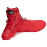 Tênis Sneaker Unissex Couro Legitimo Vermelho Calçado Fitness