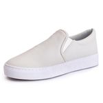 Tênis Slip On Feminino Casual Calce Fácil Confortável - Off-White