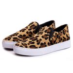 Tênis Slip On Feminino Casual Calce Fácil Confortável - Onça