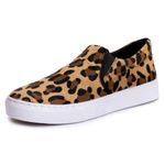 Tênis Slip On Feminino Casual Calce Fácil Confortável - Onça