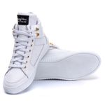 Tênis Sneaker Unissex Couro Legitimo Branco Calçado Fitness