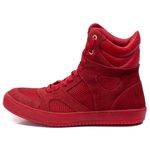 Tênis Sneaker Unissex Couro Legitimo Vermelho Calçado Fitness