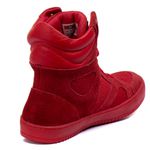 Tênis Sneaker Unissex Couro Legitimo Vermelho Calçado Fitness
