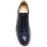 Sapato Casual Ettore, Malaga - Couro Azul Escuro.