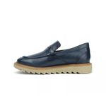 Sapato Loafer Tratorado Confort Couro Marinho M0181