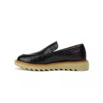 Sapato Loafer Tratorado Confort Couro Preto M0182