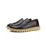 Sapato Loafer Tratorado Confort Couro Preto M0182