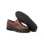 Sapato Loafer Confort Couro Café