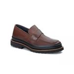 Sapato Loafer Confort Couro Café