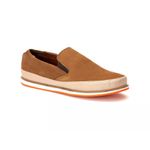 Slip On Super Leve Couro Nobuck Castor 