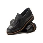 Sapato Loafer Confort Couro Preto