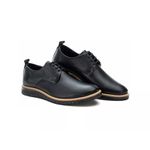 Sapato Derby Casual Couro Preto Black