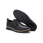 Sapato Derby Casual Couro Preto Black