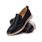 Sapato Loafer Casual Couro Preto 