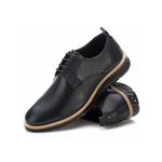 Sapato Derby Casual Couro Preto Black