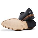 SAPATO SOCIAL DERBY LISO PRETO - SOLA COURO