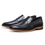 SAPATO SOCIAL LOAFER PRETO GRAVATA - SOLA COURO