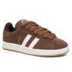 Tênis Feminino Casual Chocolate com Branco Estilo Skatista Retrô em Couro