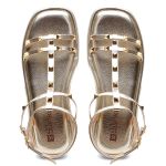 Sandália Papete Feminina Flatform Cleo Burke Ouro Light