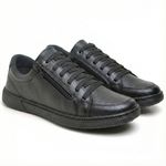 Sapatênis Casual Couro Crest Preto