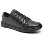 Sapatênis Casual Couro Crest Preto