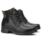 Bota Preto Couro Legítimo 