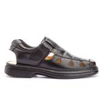 Sandalia Ant-Stress De Couro Preto Adralev Masculina